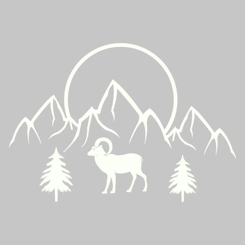 Alpine Mondlandschaft mit Steinbock