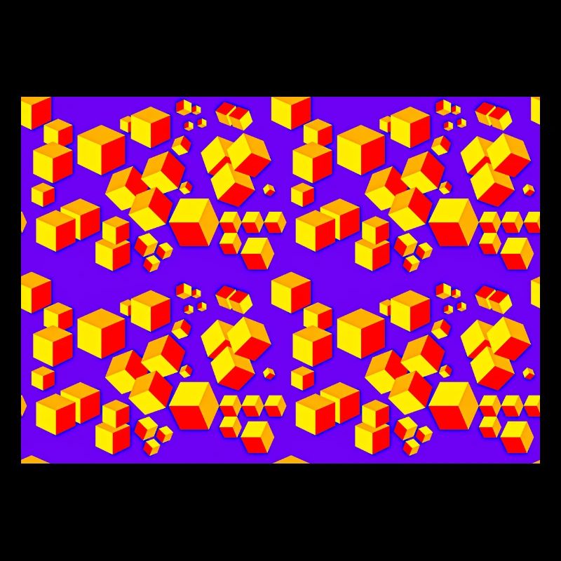 Déco motif cube coloré