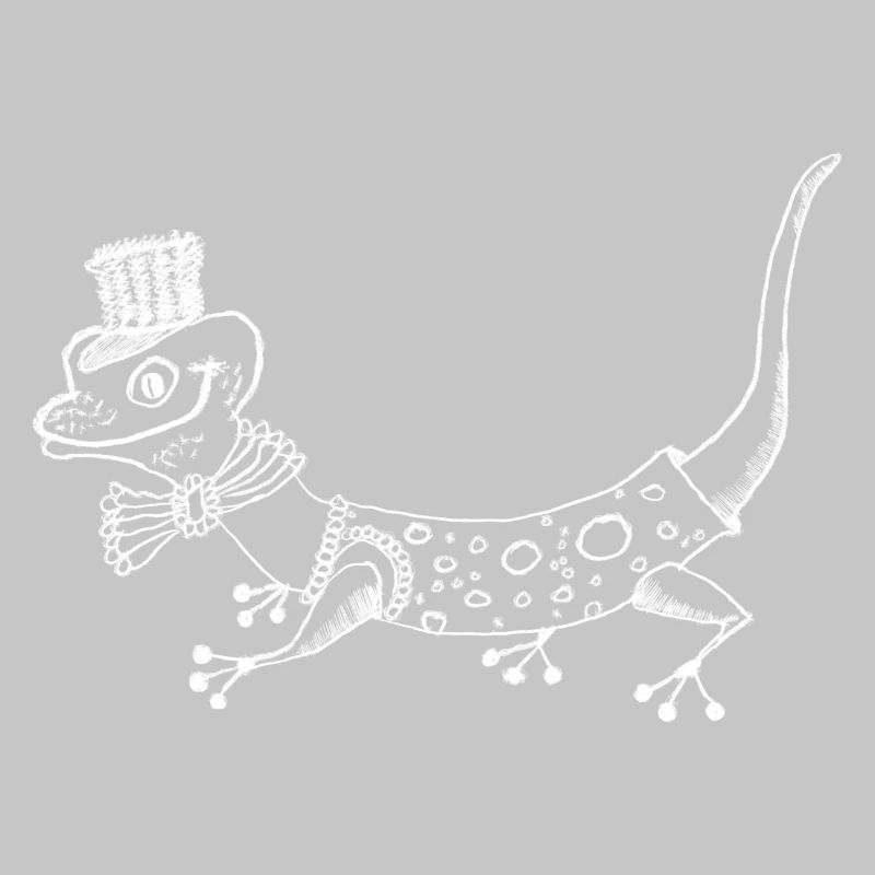 Gecko Deluxe with Hat and Bow Tie