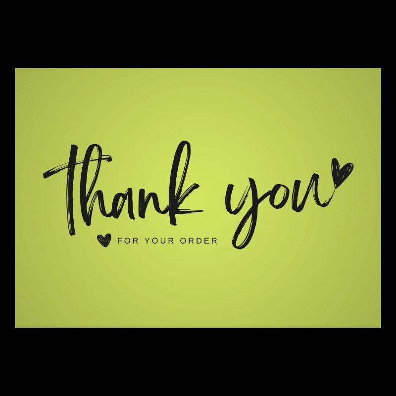 Thank You Script on Lime Green