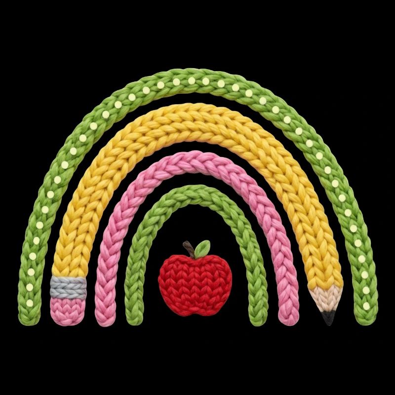 Rainbow for School Child (Faux Yarn Knitting Pattern)