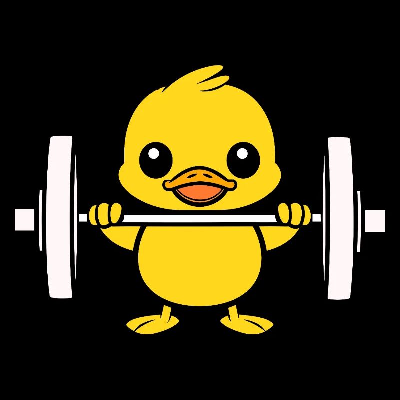 Yellow Weightlifting Chick
