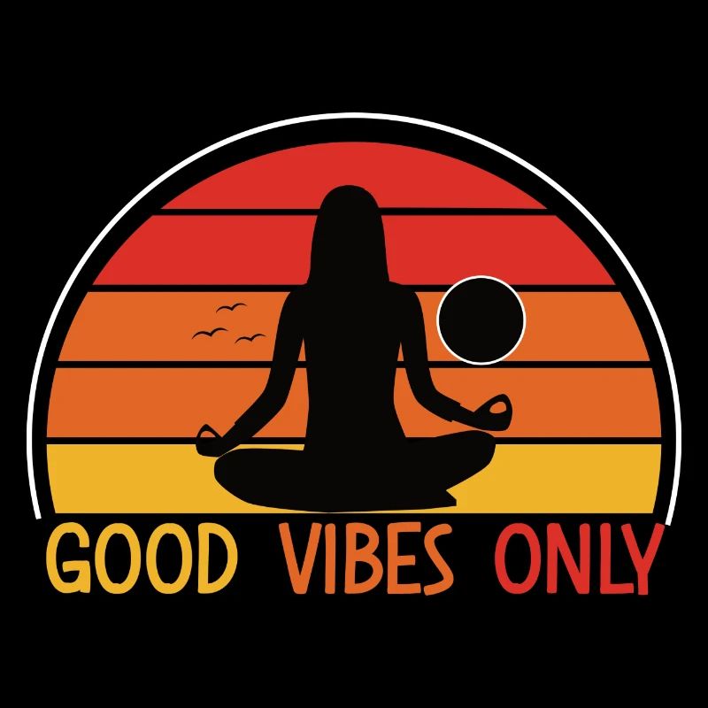 Meditative Woman Sunset Design