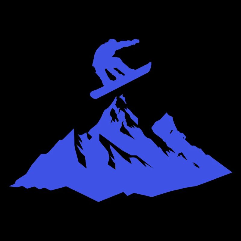 Snowboard motif with mountain scenery Freestyle