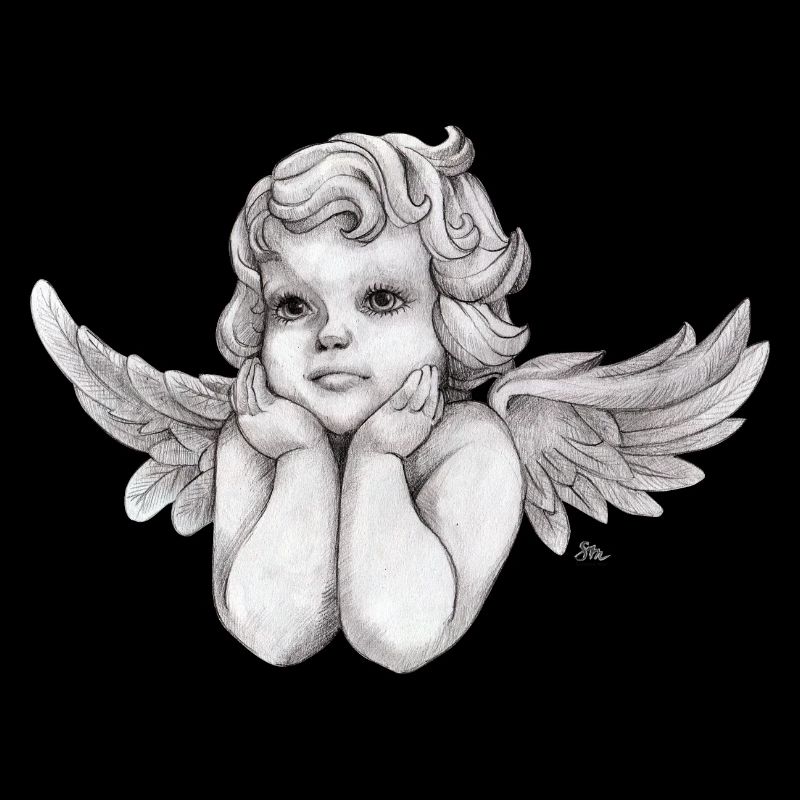 Petit ange chérubin rêveur