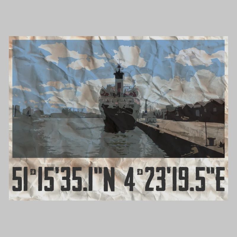 Conception du port d’Anvers avec coordonnées géographiques