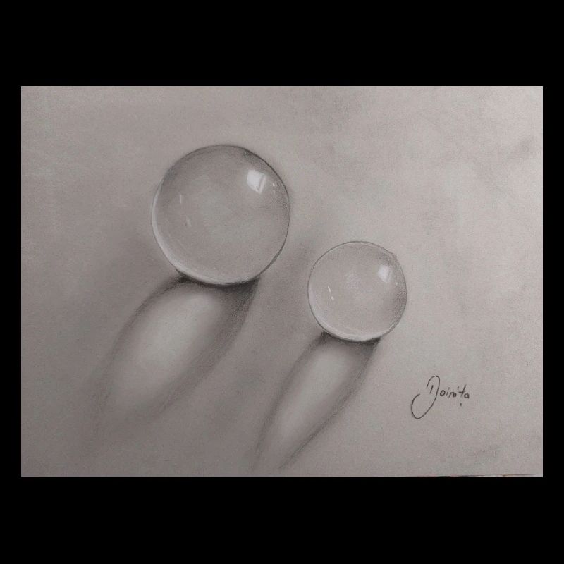 Transparent glass balls with shadow effect