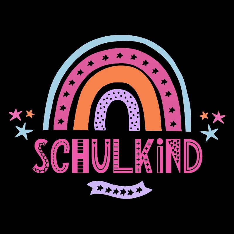 Schulkind Regenbogen Pink für Mädchen Boho