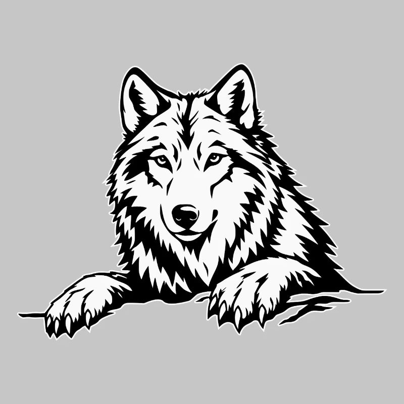 Wolf mit Pfoten