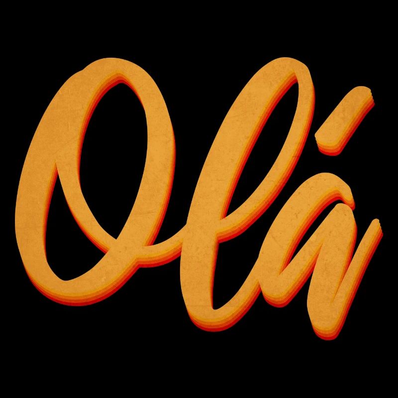 Olá Orange Script Tee