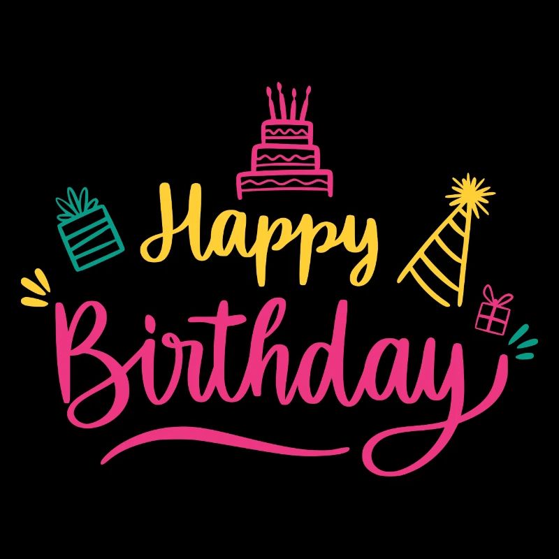 Écriture colorée Joyeux Anniversaire