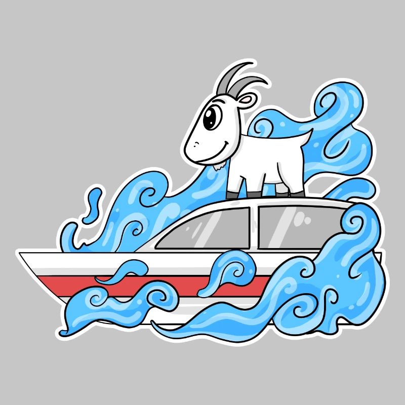 Bateau de chèvre Drôle de vagues