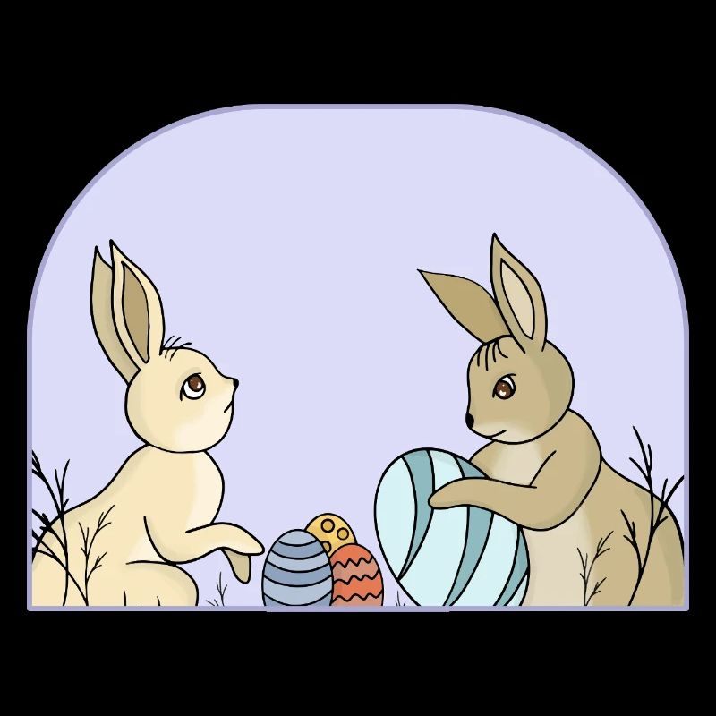 Süße Hasen mit Eiern