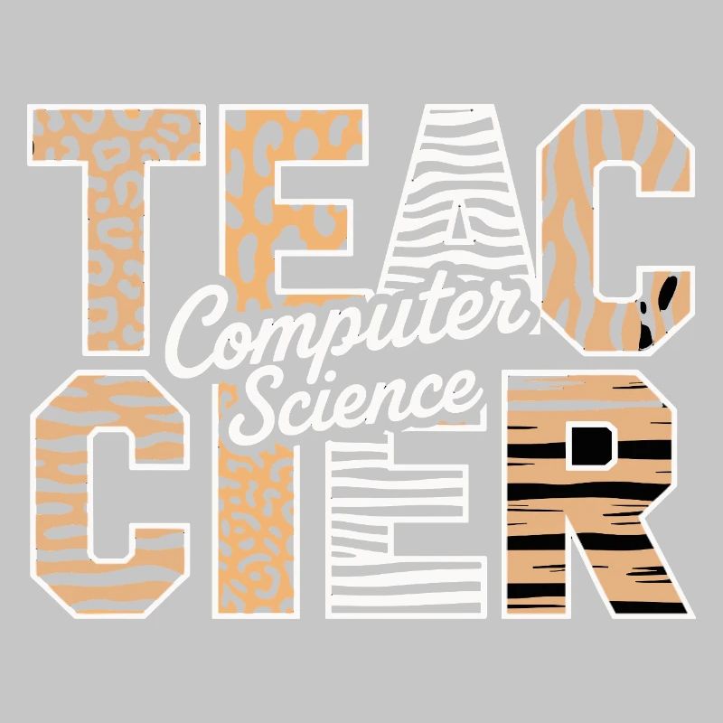 Computer Science Teacher Animal Pattern Style