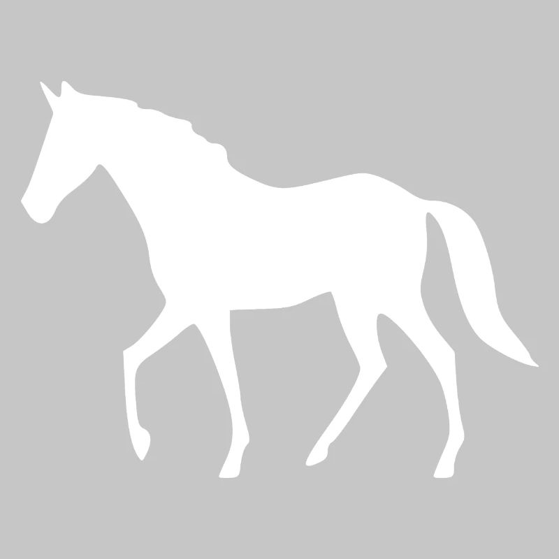 Silhouettes de chevaux Cavalier cadeau blanc