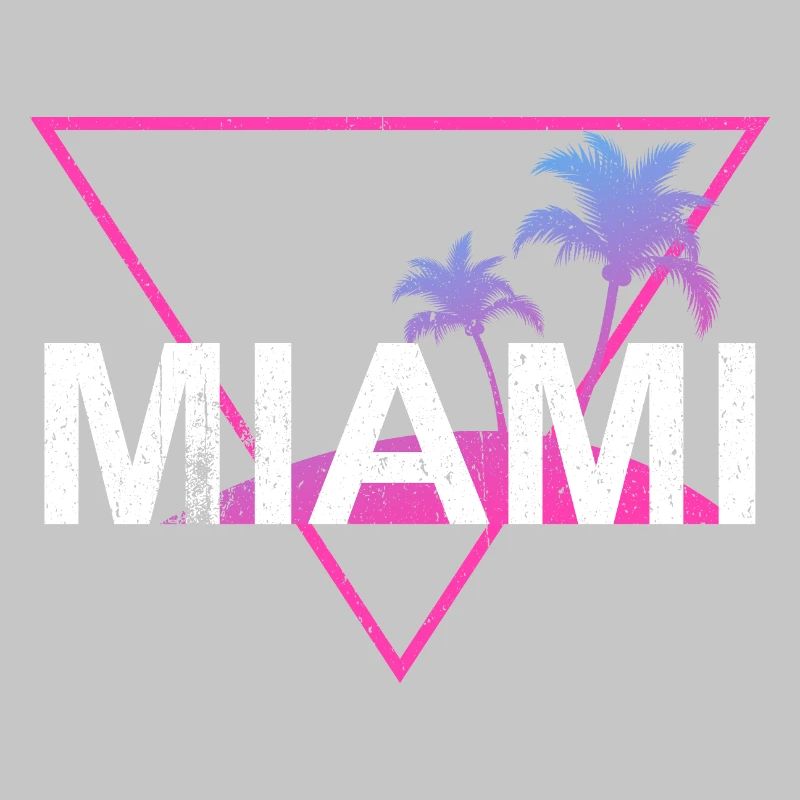 Miami Neon Palm Trees Rétro