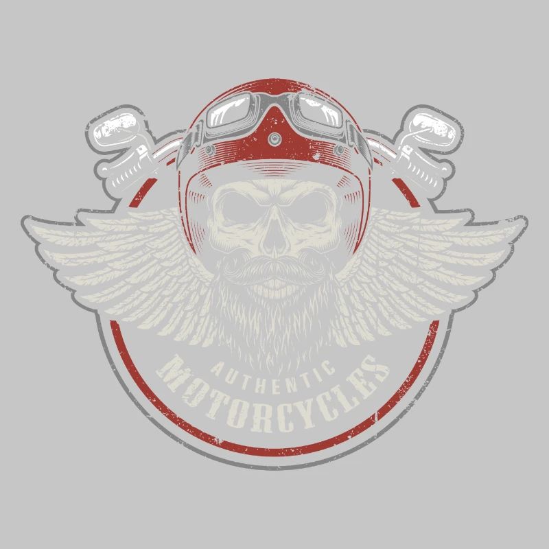 Grim Wings Motorcycle Skull Emblem