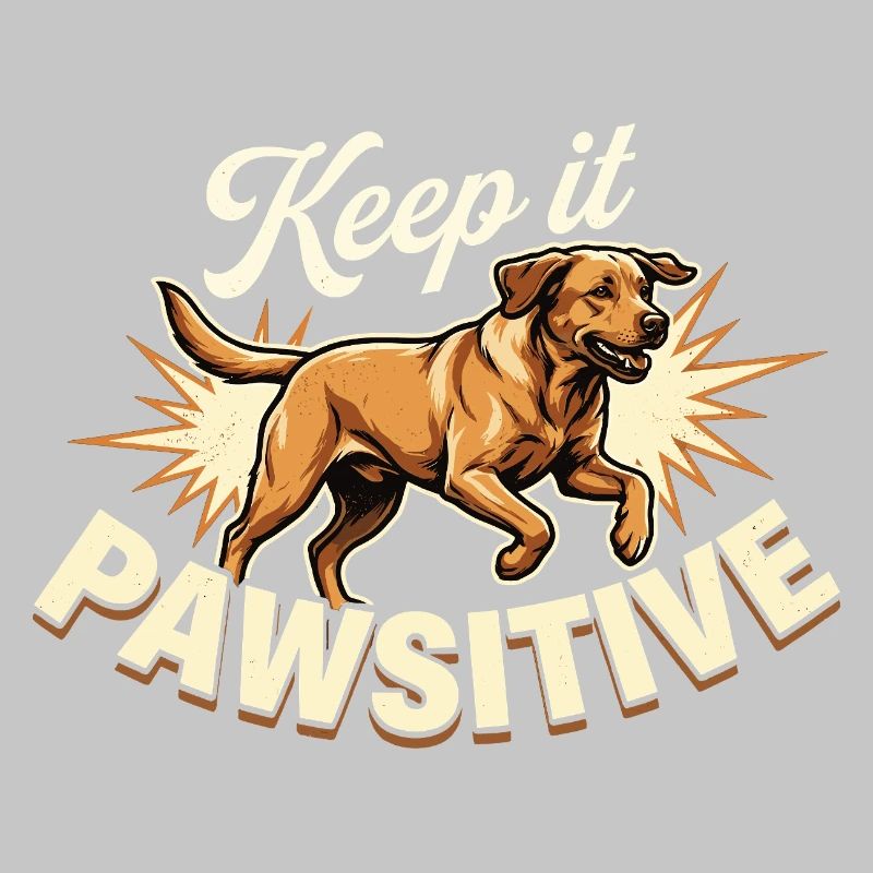 Restez Pawsitive Foxred Labrador Rétro