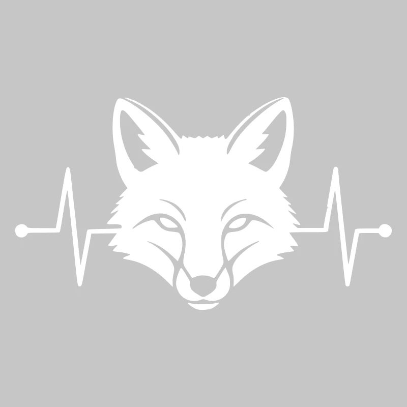 Fox Heartbeat ECG Line Clean Vector