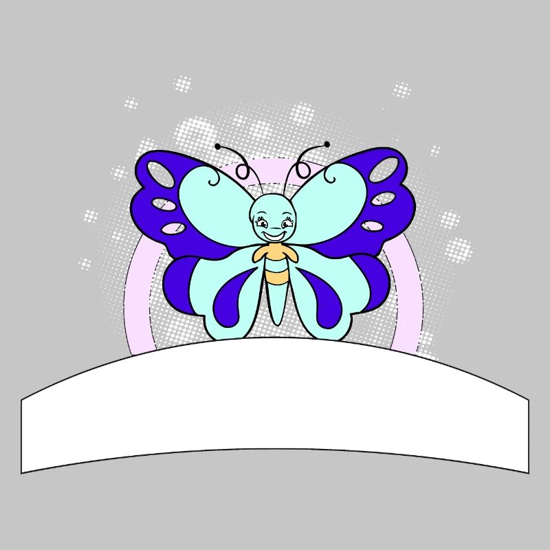 Papillon coloré avec champ d’écriture