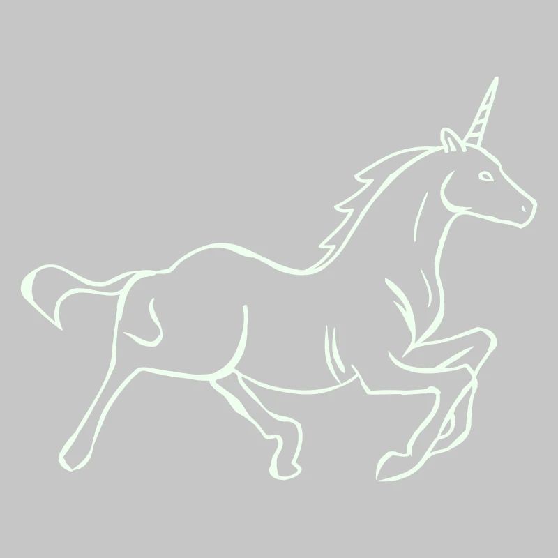Running Unicorn Line Drawing