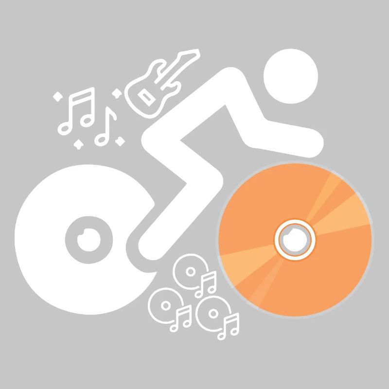 DJ Figure avec disques et notes musicales