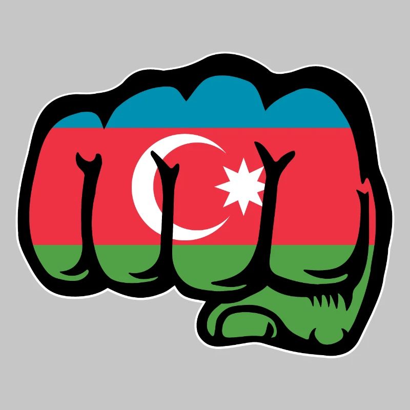 Drapeau de l’Azerbaïdjan poing main