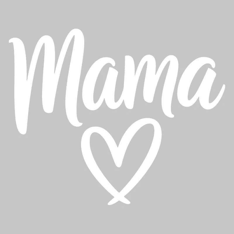 Mama Heart Script Logo