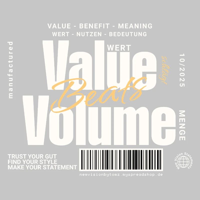 Value Beats Volume – Statement Design (Dark)