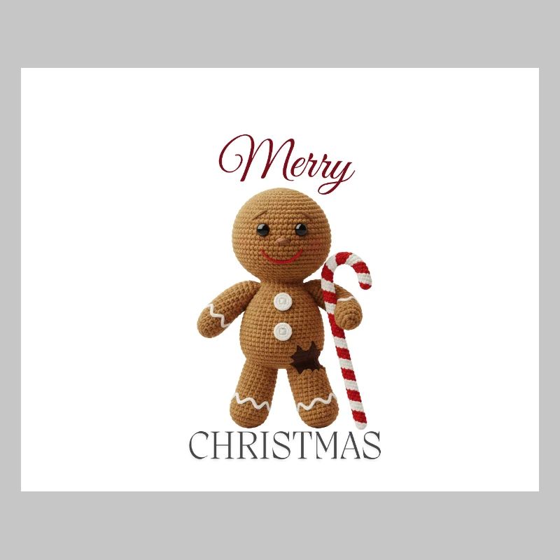 Gingerbread man with candy cane