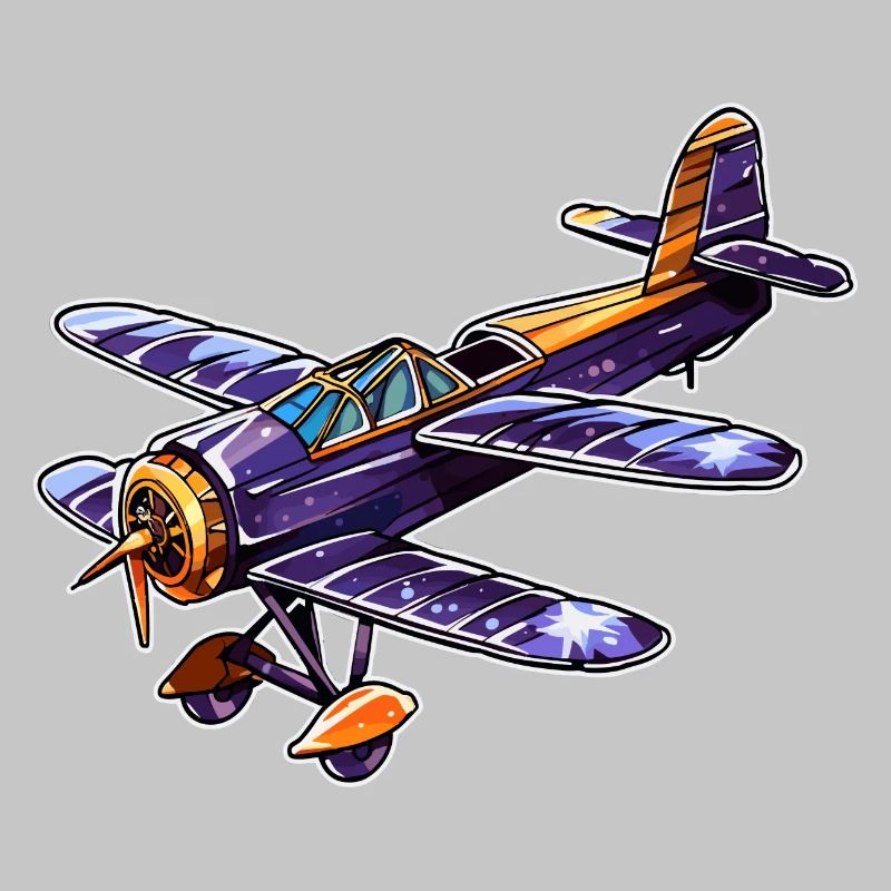 Propellerflugzeug Comic Look
