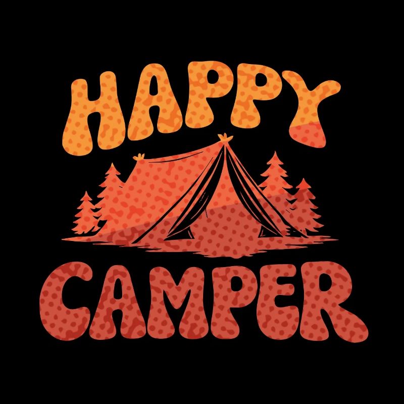 Fröhlicher Camper Lager-Print
