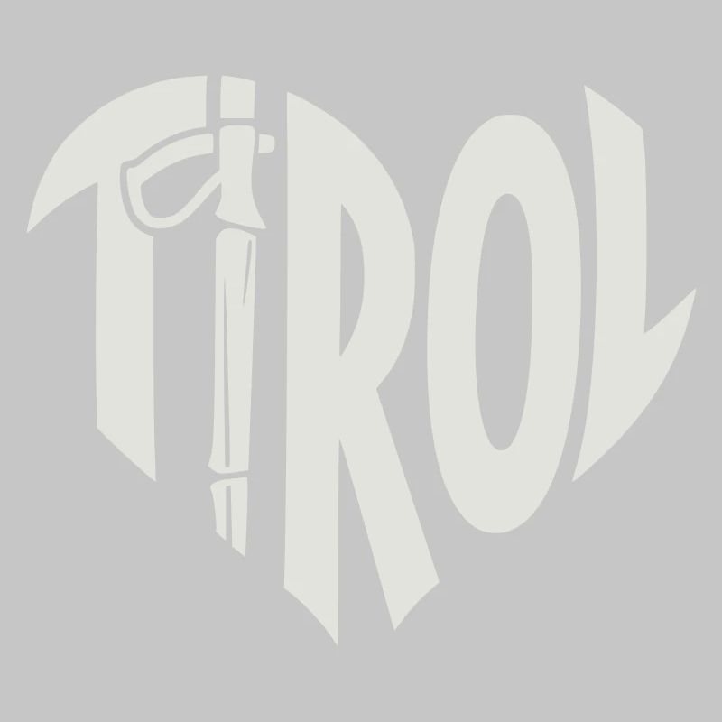Lettrage Tirol Herz avec bâton de randonnée