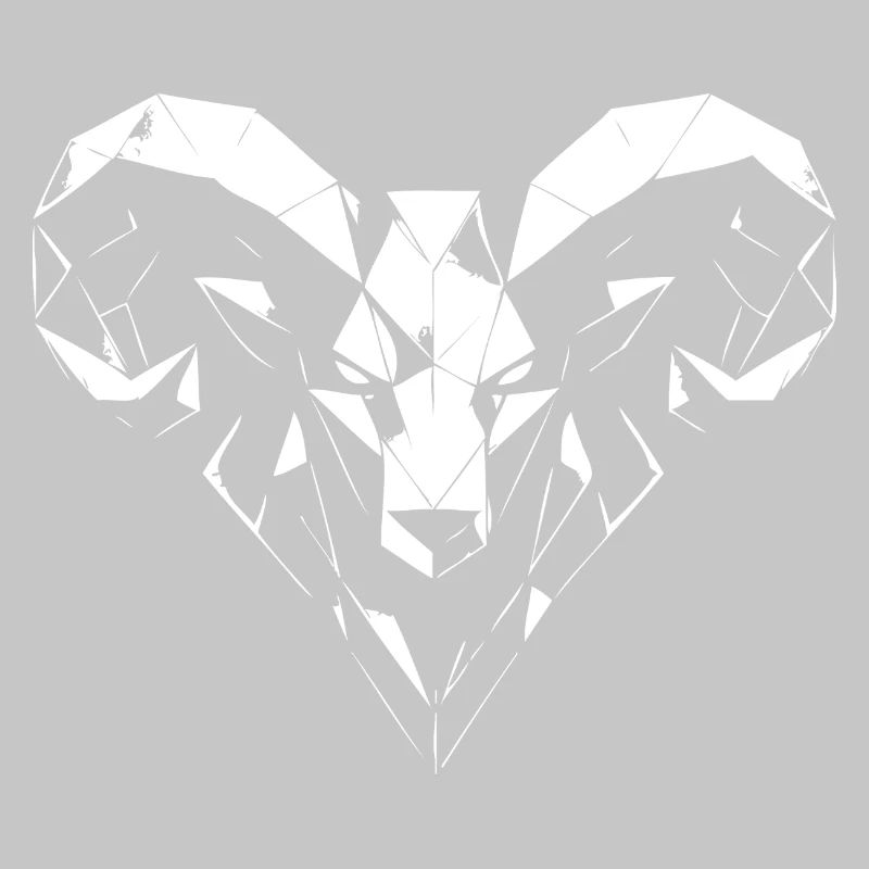 Geometrischer Widder Polygon Design