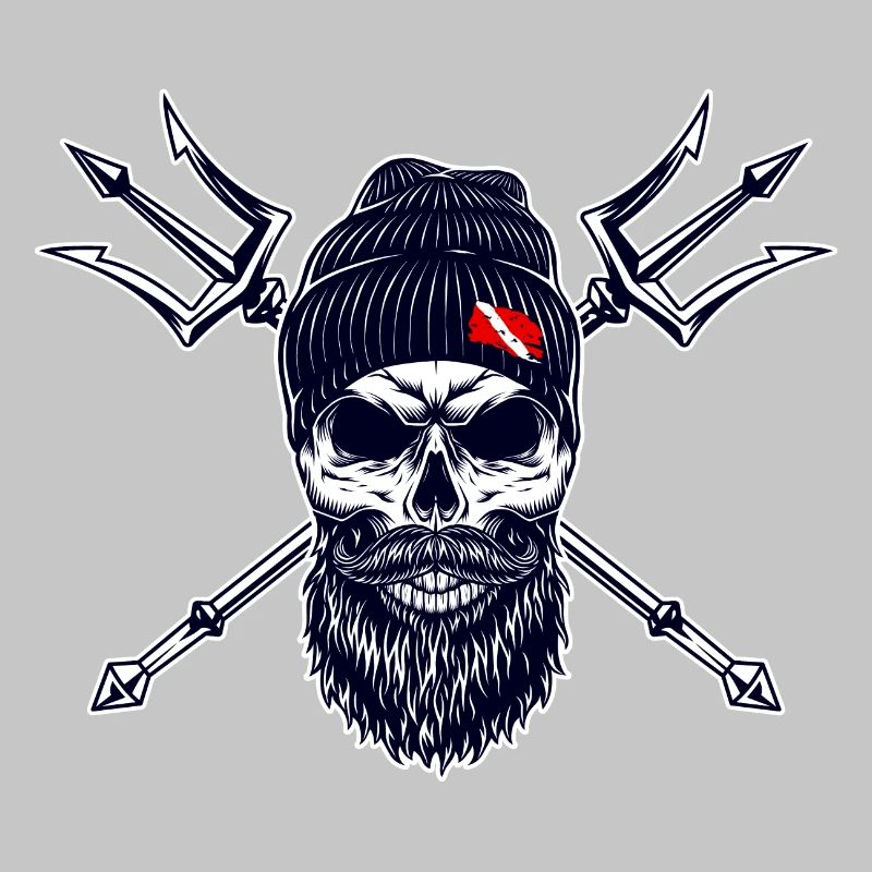 Plongeur Barbu Trident Drapeau Plongée sur Bonnet