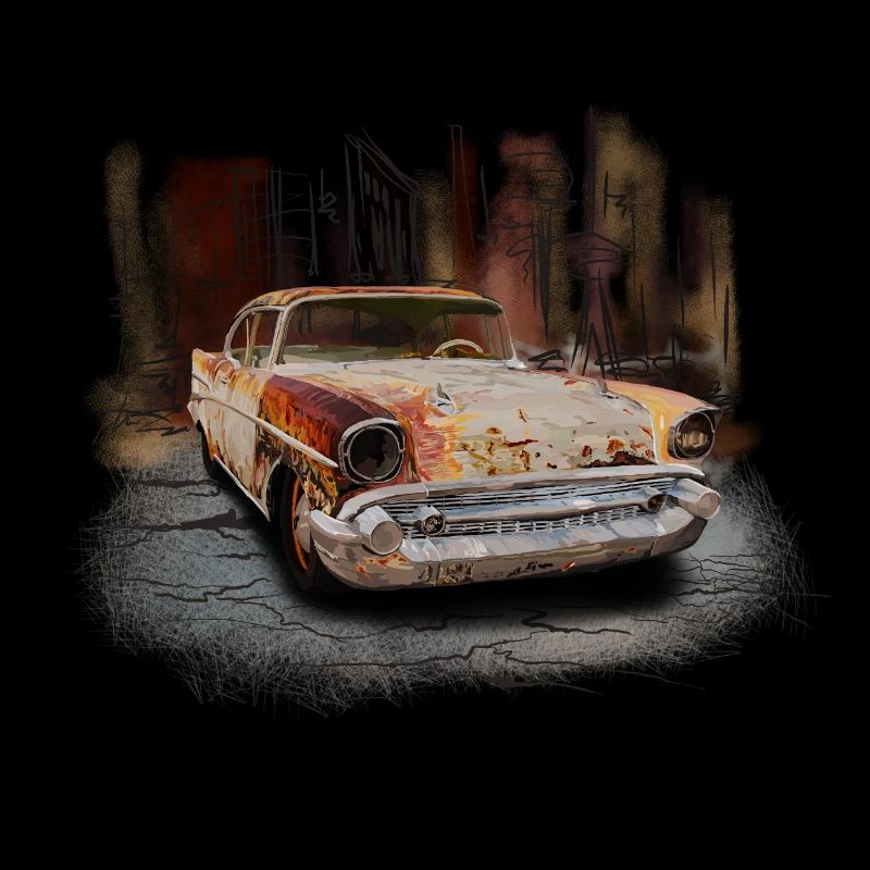 Rostiger Oldtimer Stadt Szene