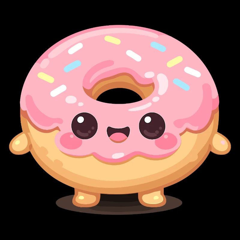 Donut kawaï avec glaçage rose