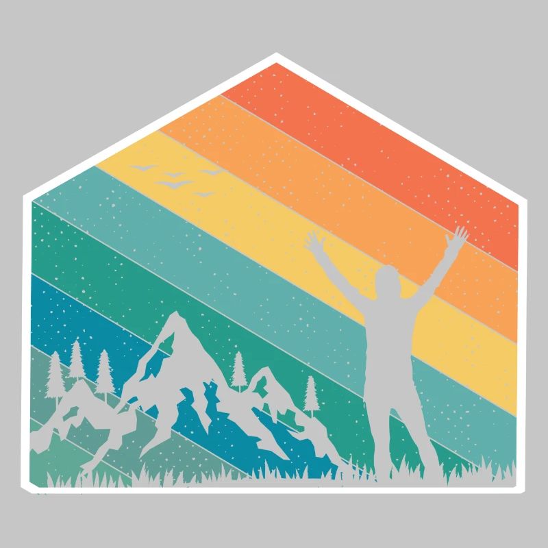 Berge Silhouette Regenbogen