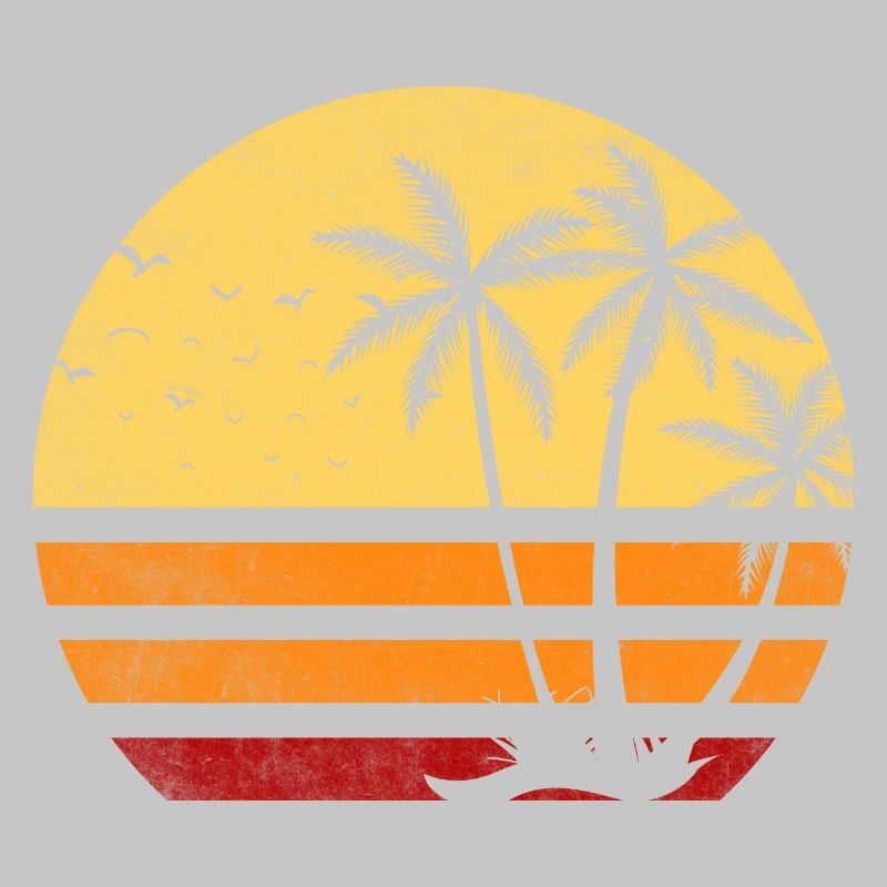 Sunset Retro Palmen
