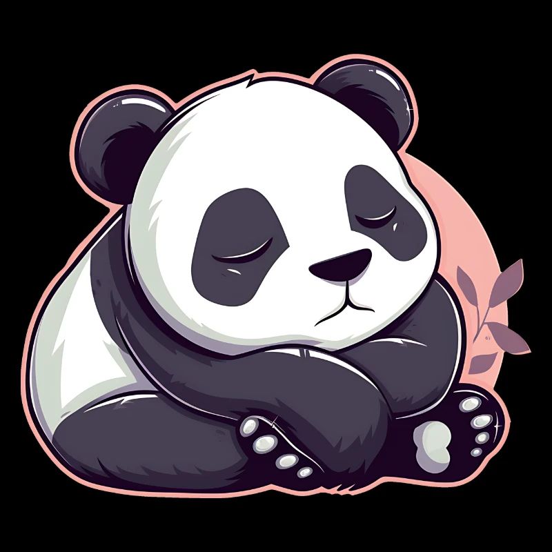 Dessin animé mignon d’un panda endormi - Design adorable