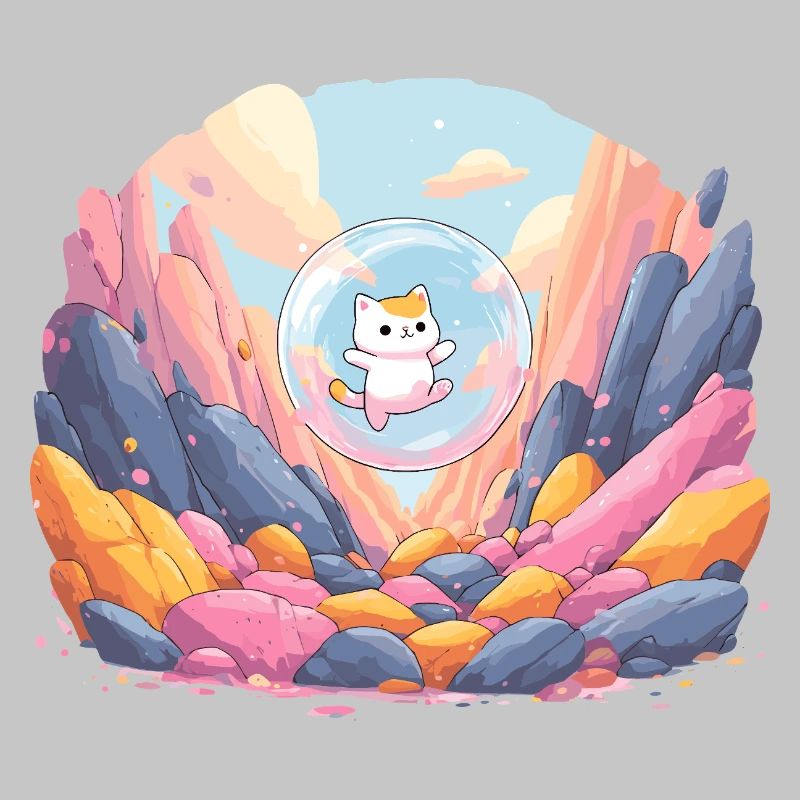 Boule de chat dans le canyon coloré