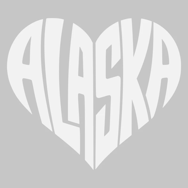 Alaska, USA Heart lettering angular