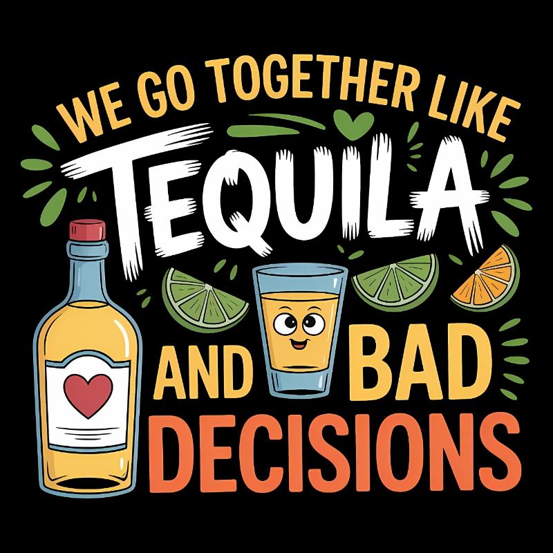 Tequila & Bad Decisions Funny Friends Gift