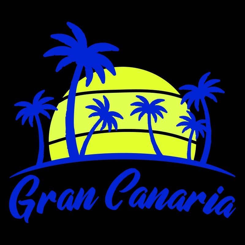 Gran Canaria sunset with palm trees