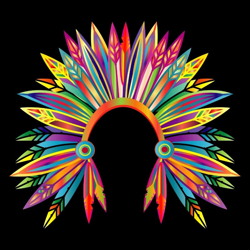 kunterbunter Kopfschmuck eines Häuptlings