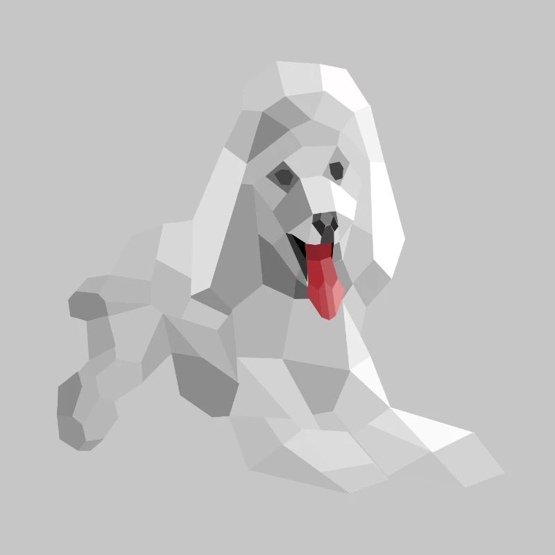 Caniche low poly élégant