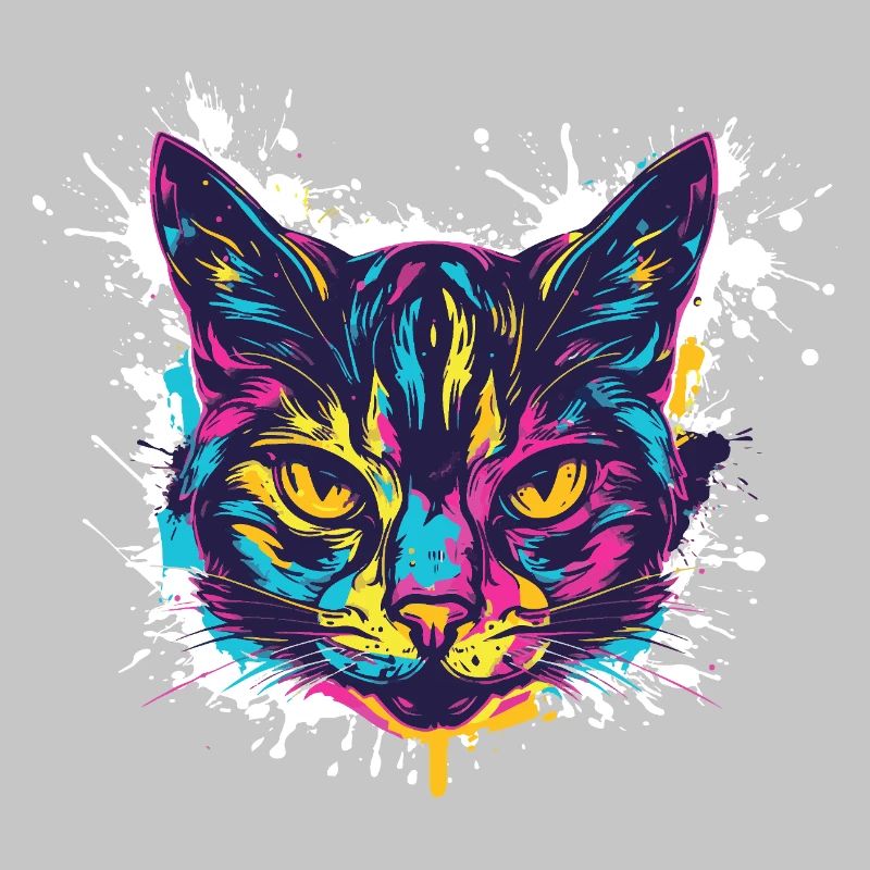 Éclaboussures de peinture de chat