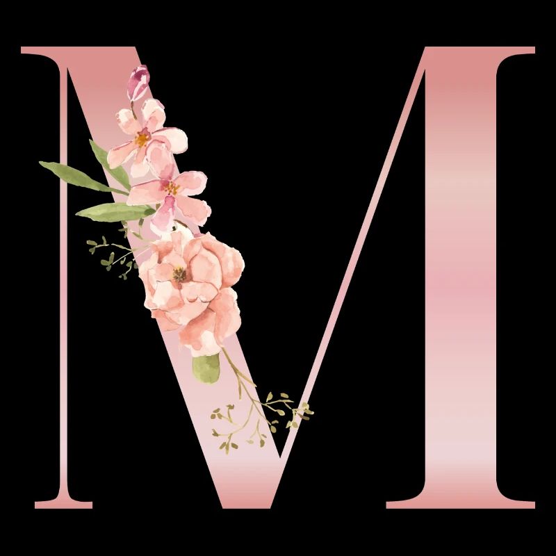 M fleurs roses pastel