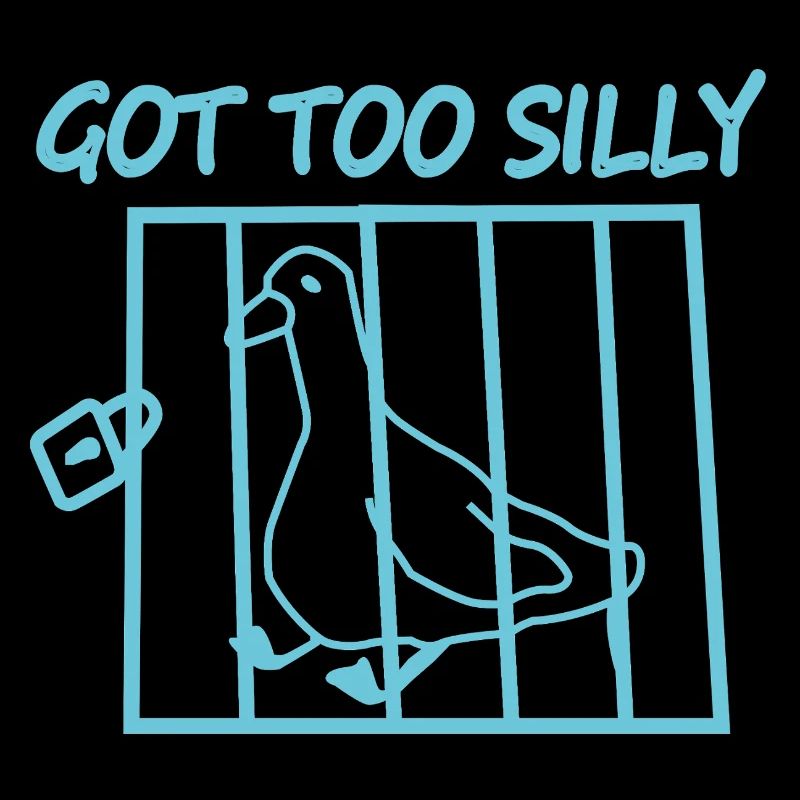 Vogel im Käfig mit dem Text Wurde zu dumm