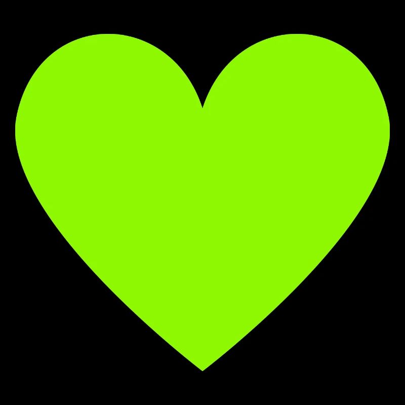 Neon Lime Heart Green Retro